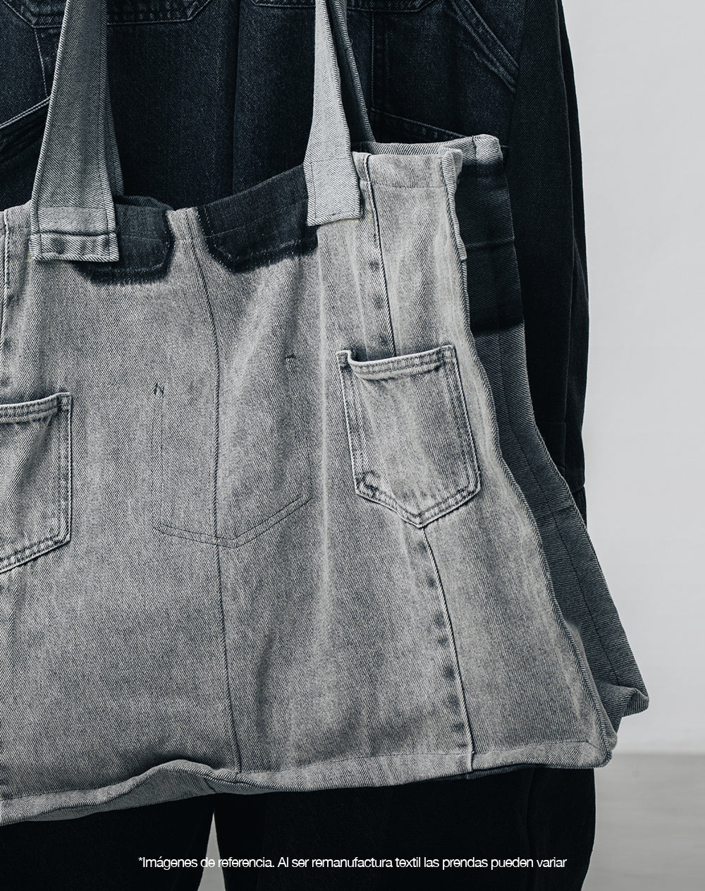 Tote bag denim maxi remanufacturado Gef x Alejandro Crocker