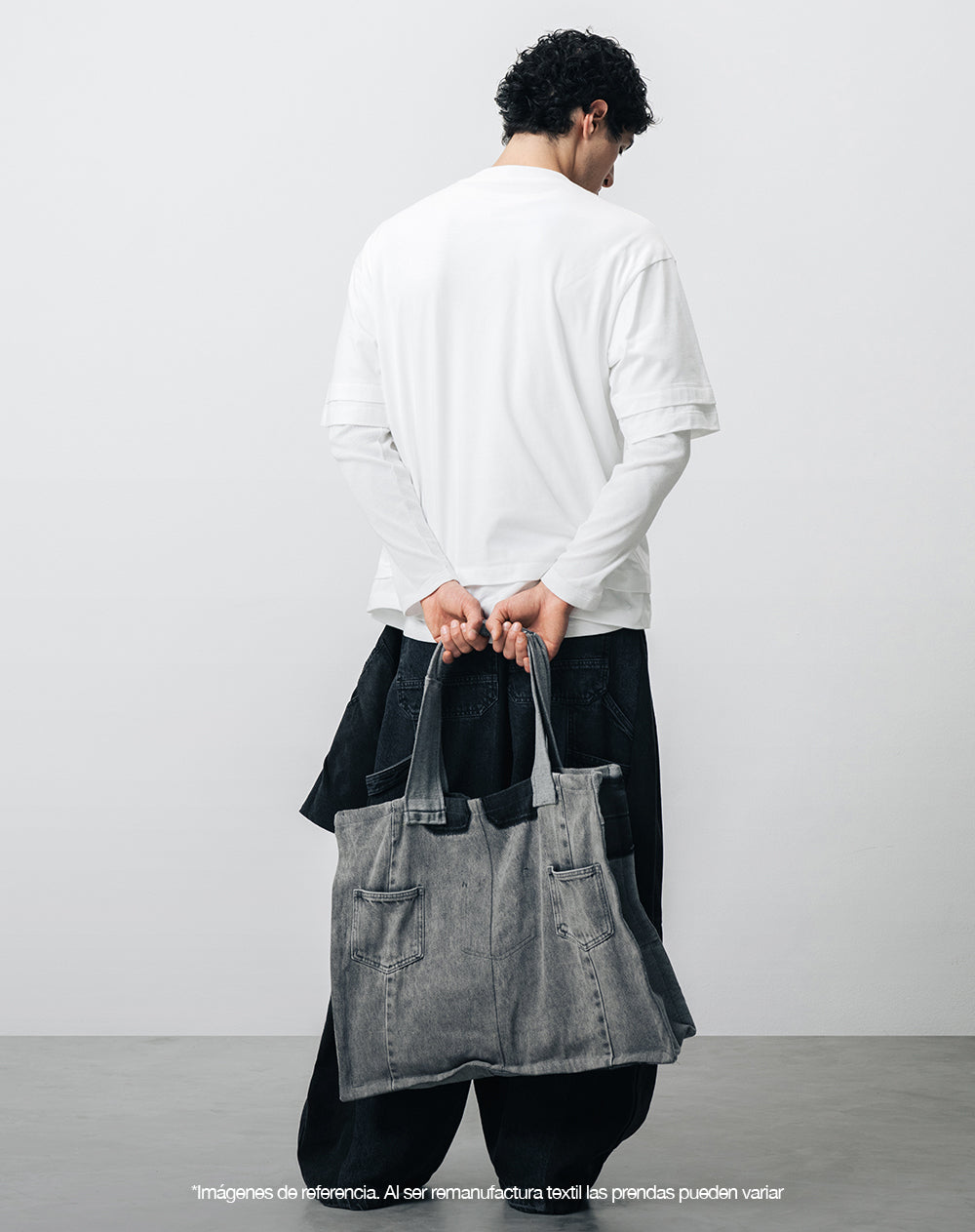 Tote bag denim maxi remanufacturado Gef x Alejandro Crocker