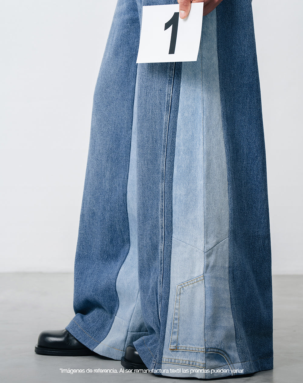 Jean wide leg remanufacturado Gef x Alejandro Crocker mujer