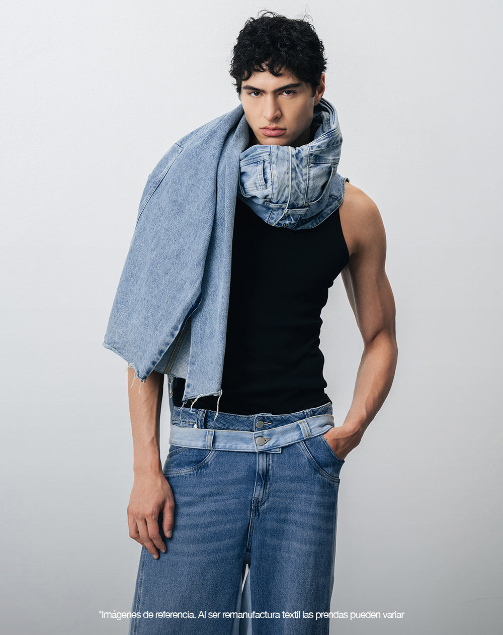 Jean wide leg remanufacturado Gef x Alejandro Crocker mujer