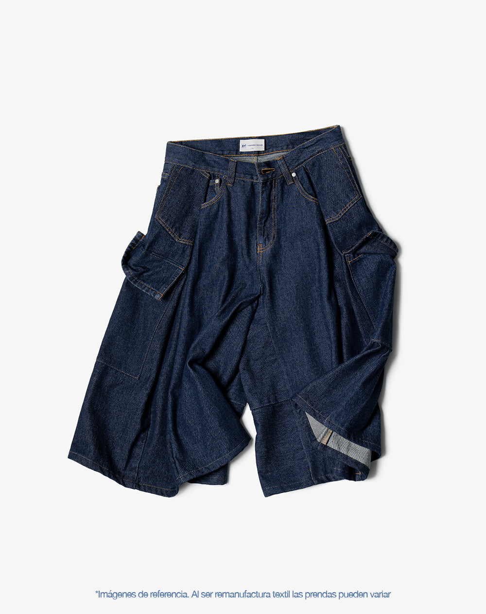 Bermuda denim tipo jort remanufacturada Gef x Alejandro Crocker