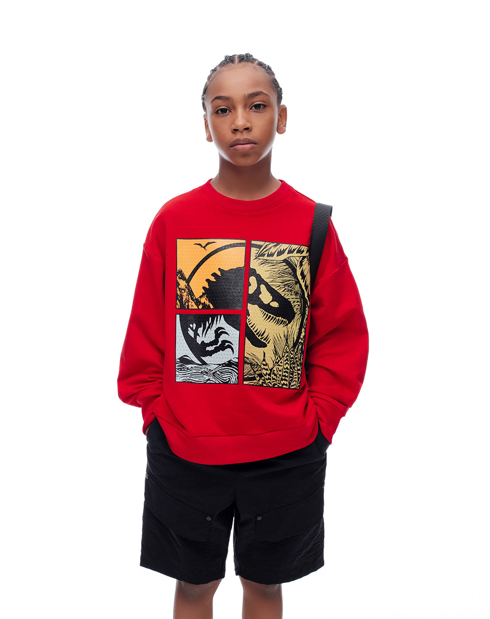 Buzo regular Jurassic World rojo niño