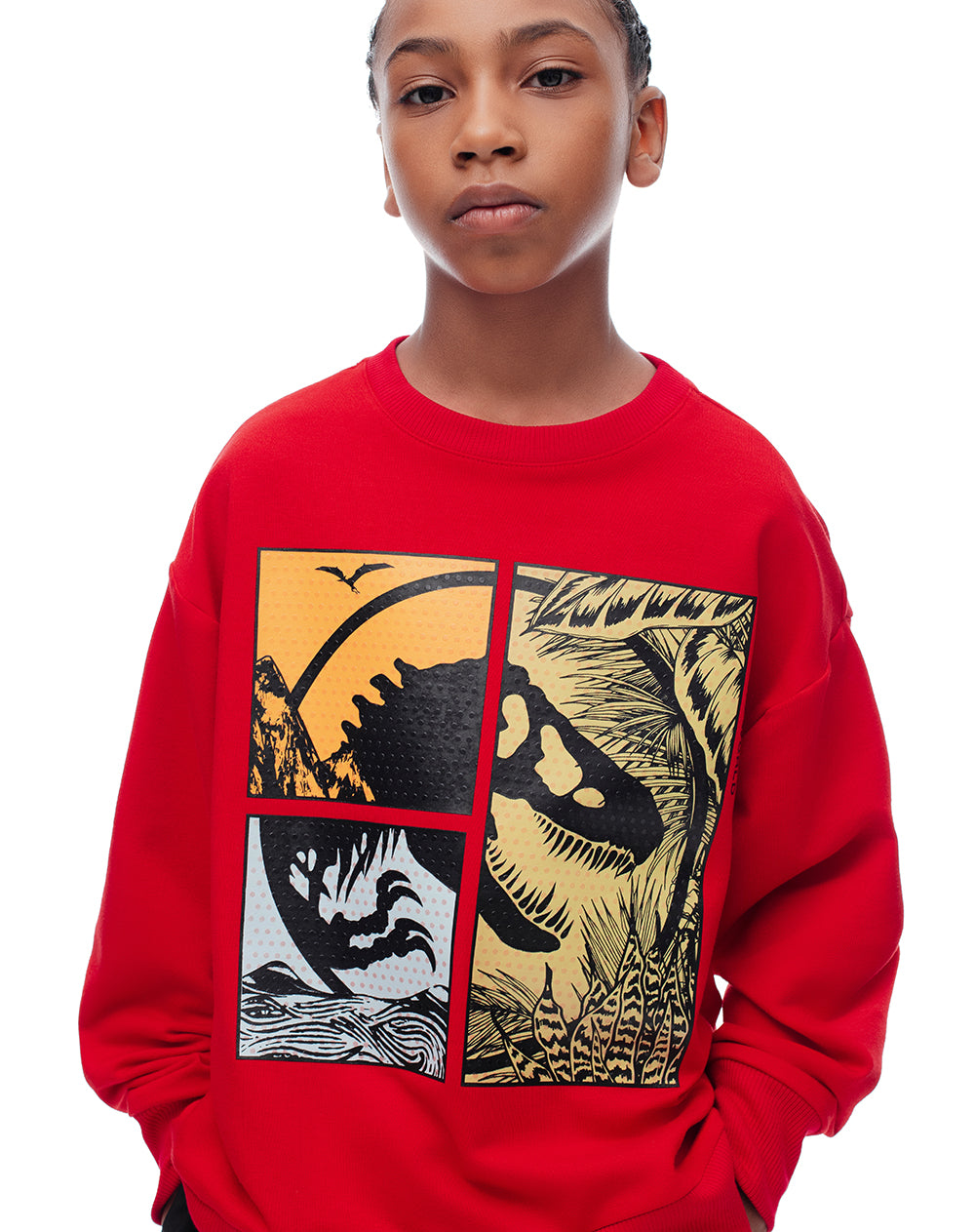 Buzo regular Jurassic World rojo niño