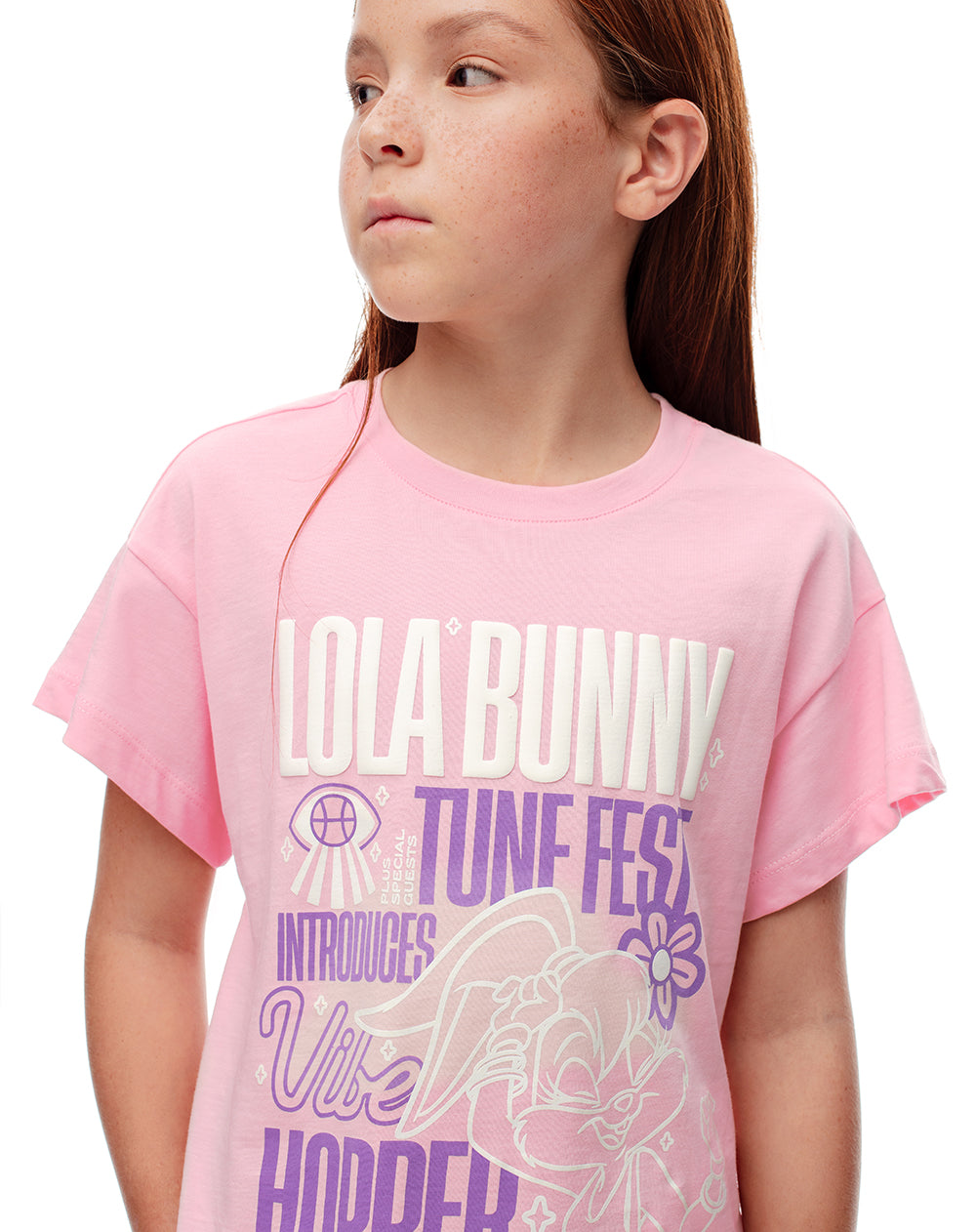 Camiseta algodón Lola Bunny rosa niña