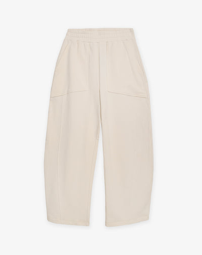 Pantalón tiro medio relaxed avena mujer