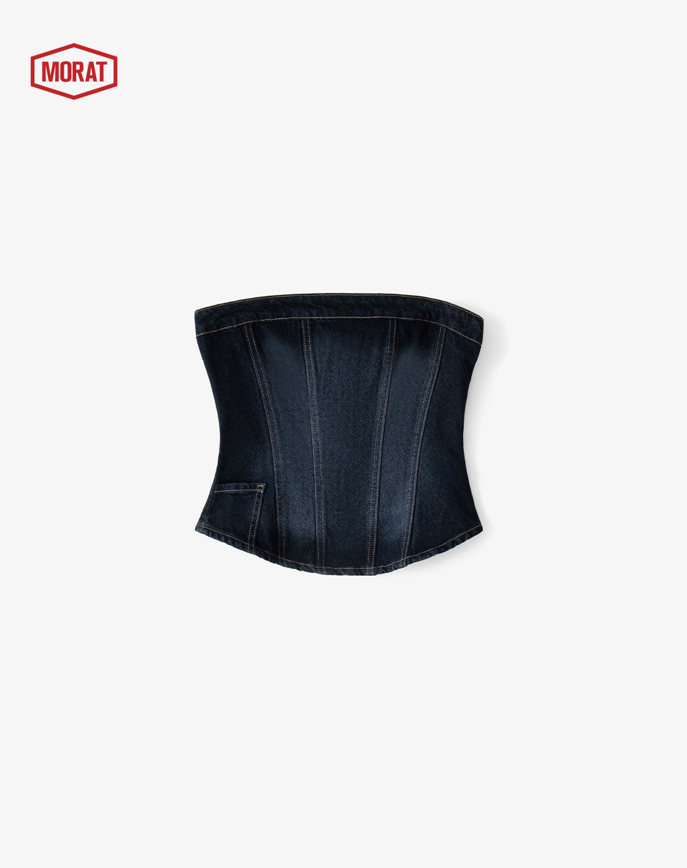 Top strapless denim índigo oscuro mujer GEF | MORAT