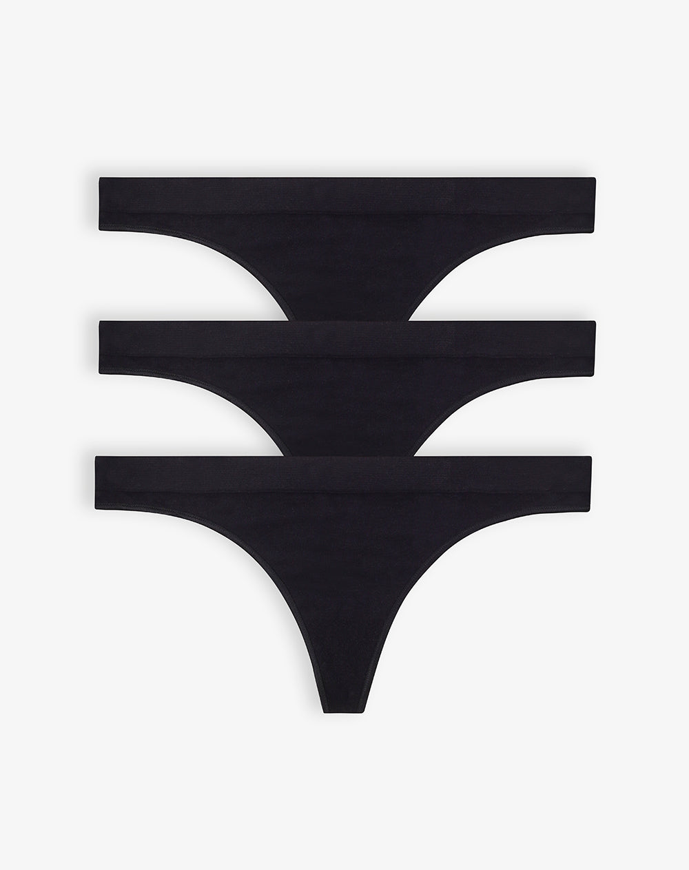 Panty tipo tanga seamless tiro medio x3unds negro mujer
