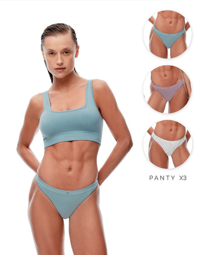 3 pantys brasilero en seamless tiro medio surtido
