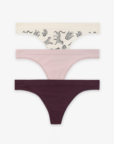 3 pantys brasilero en seamless tiro medio surtido