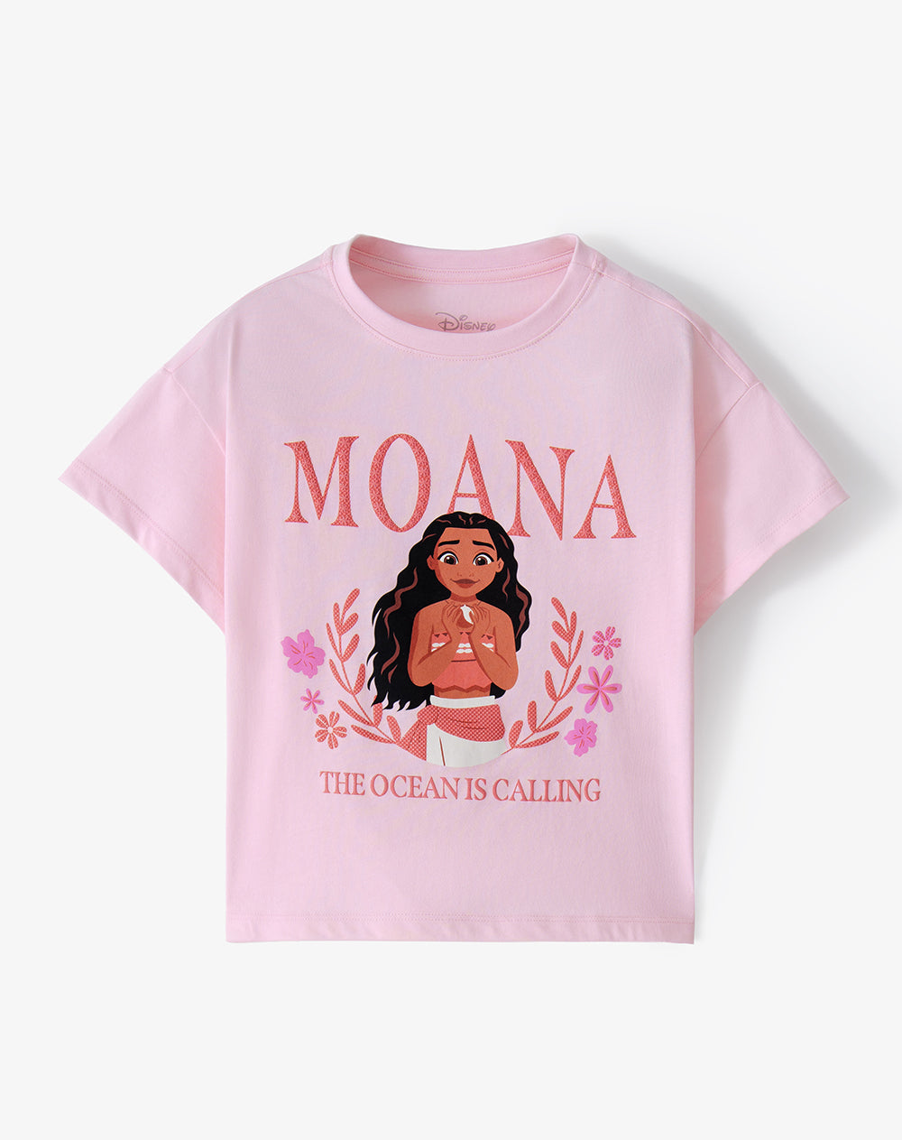 Camiseta regular Moana rosada niña