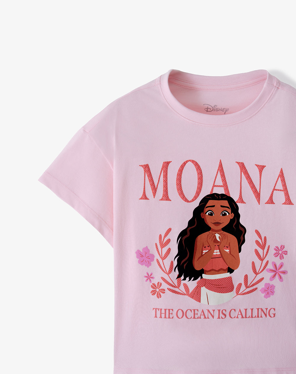 Camiseta regular Moana rosada niña