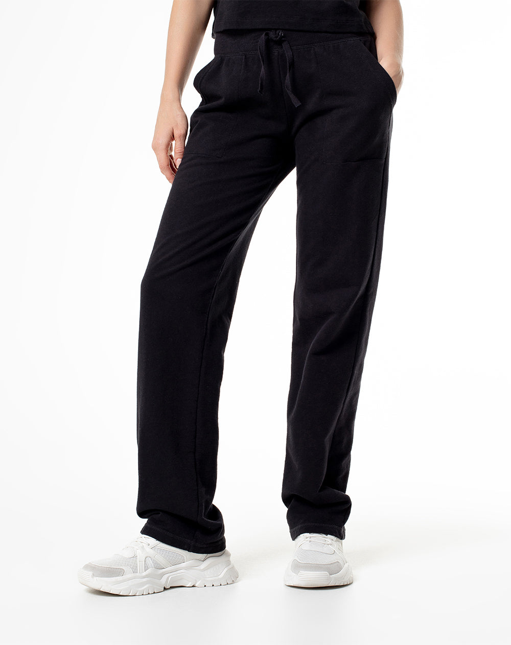 Jogger algodón sostenible negro para mujer