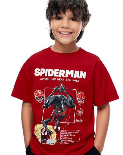 Camiseta regular manga corta roja niño