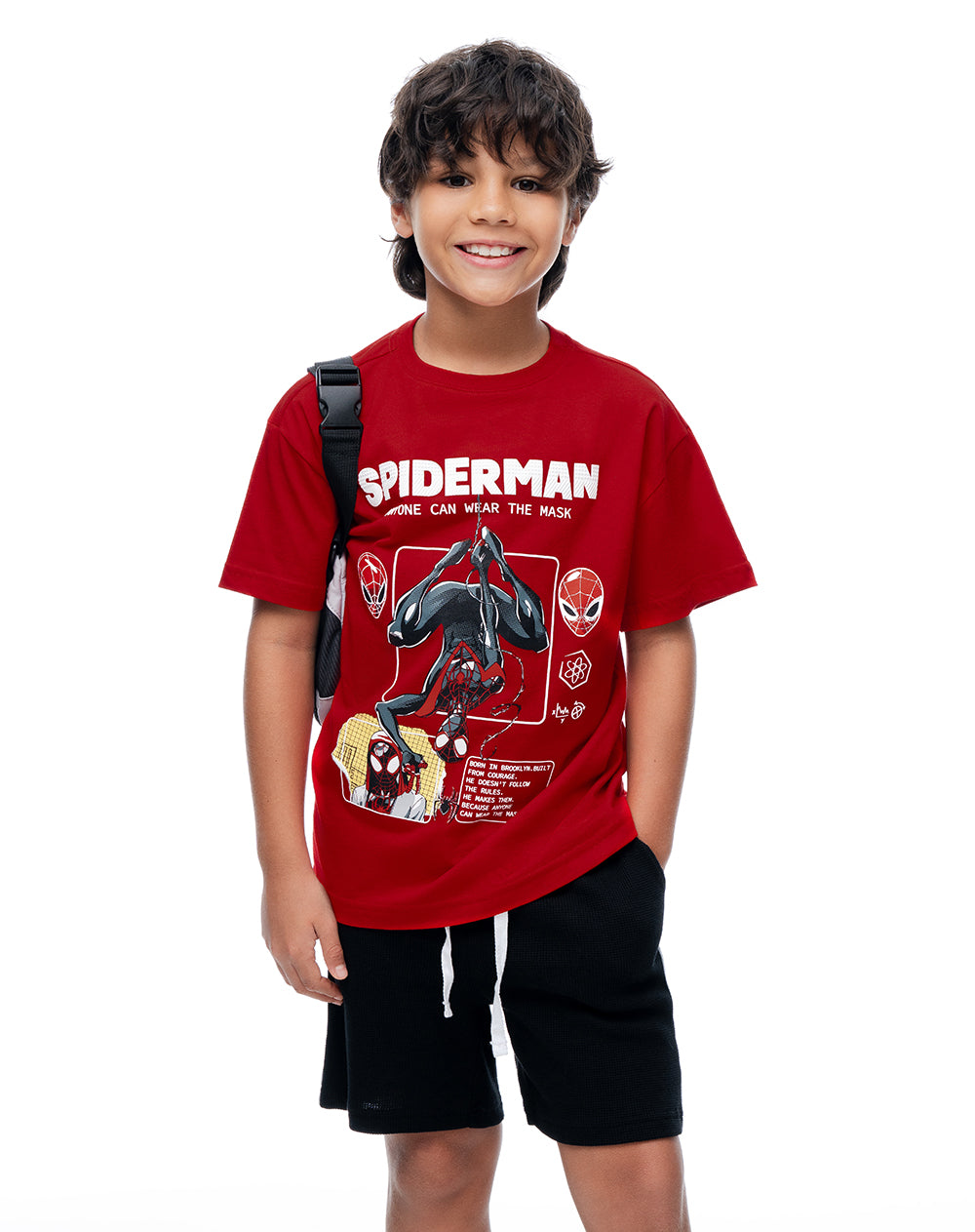 Camiseta regular manga corta roja niño