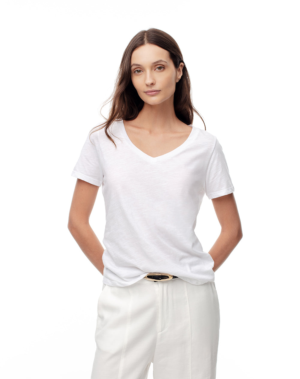 Camiseta regular fit manga corta blanca
