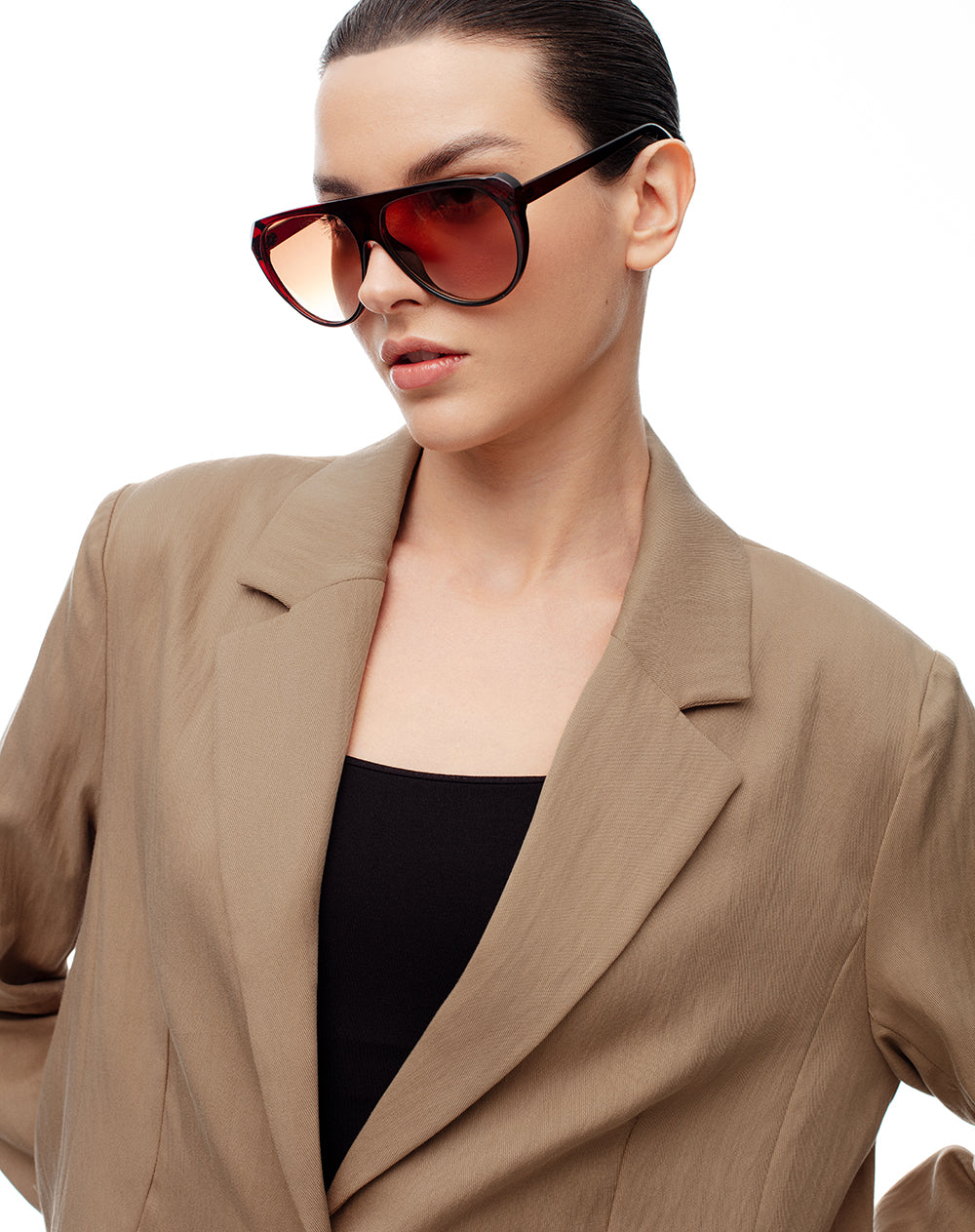 Gafas de sol lentes degradados café