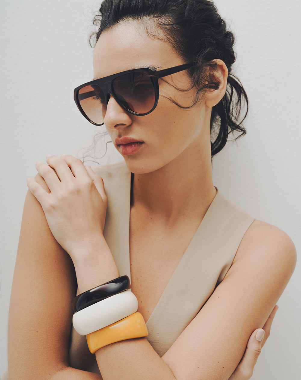 Gafas de sol filtro UV400 lentes degradados café