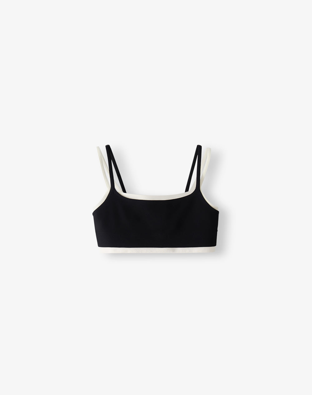 Top deportivo soporte medio negro mujer