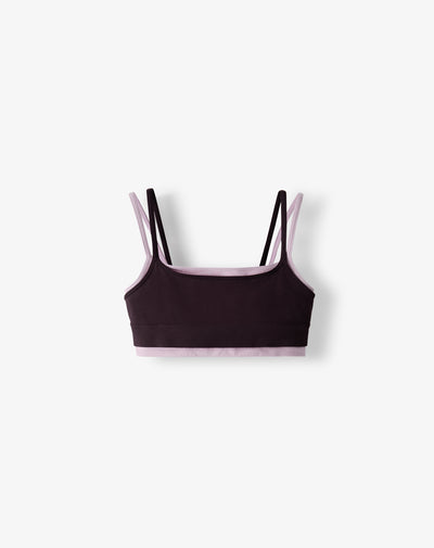 Top deportivo soporte medio vino tinto mujer