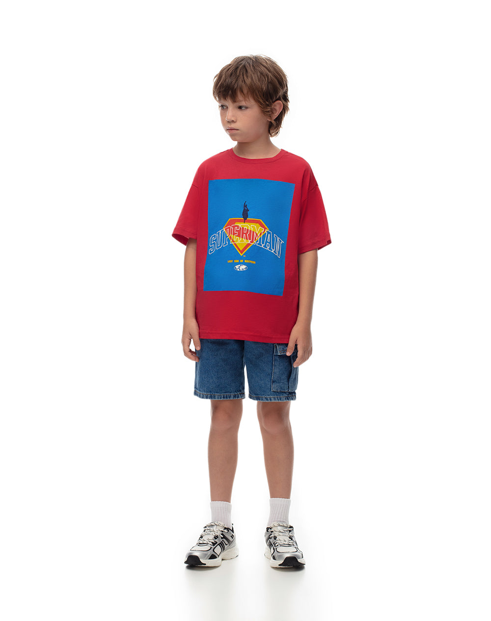 Camiseta algodón Superman roja niño