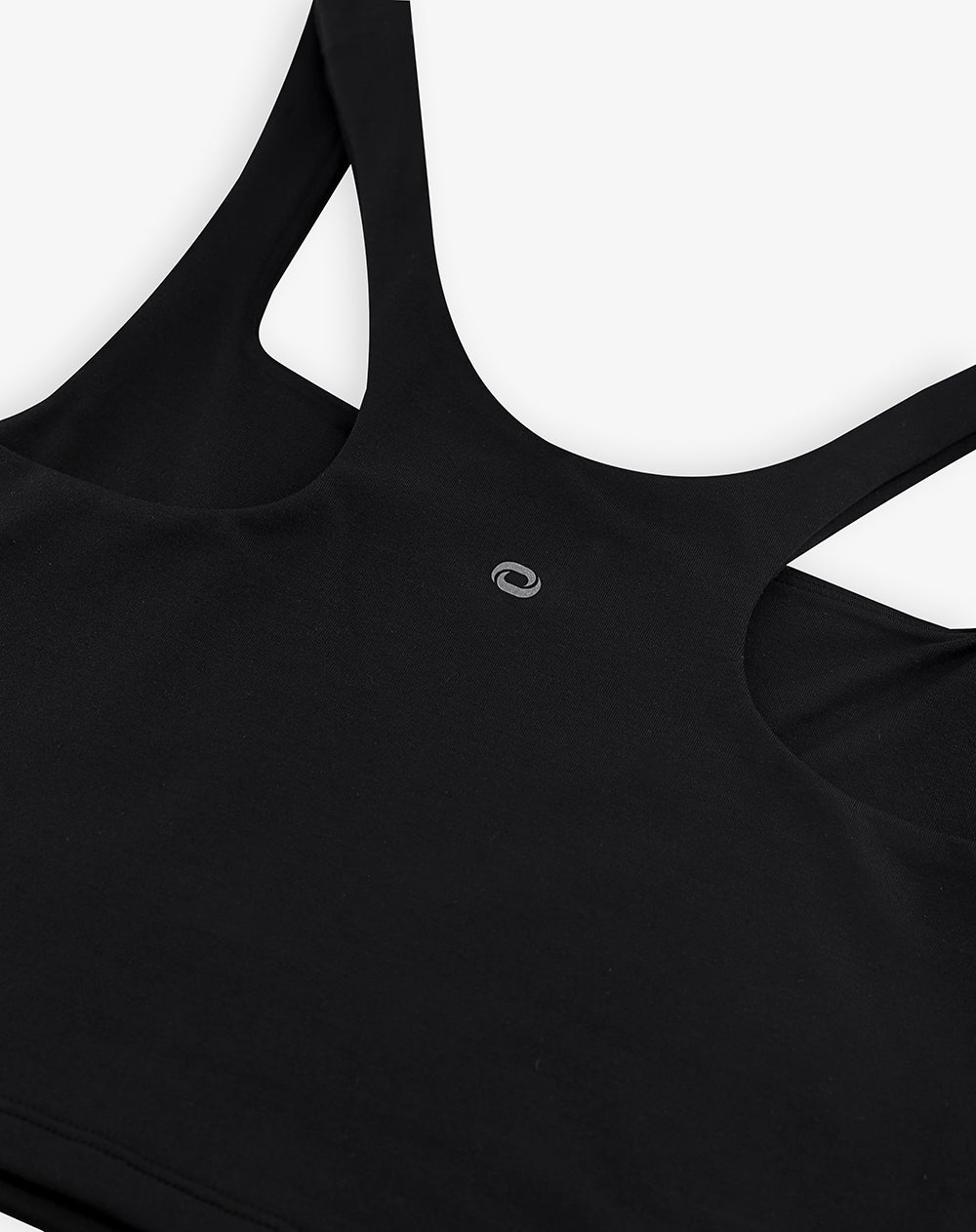 Camiseta crop deportiva secado rápido negra mujer