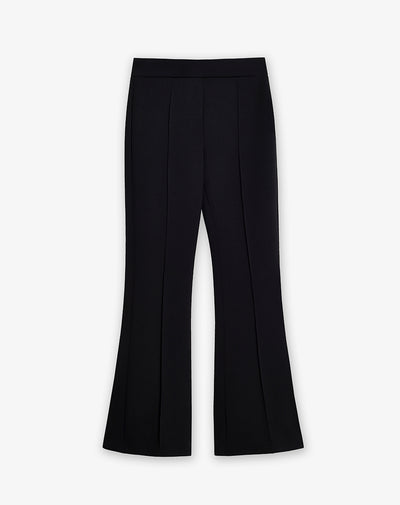 Pantalón tiro medio bota campana negro mujer