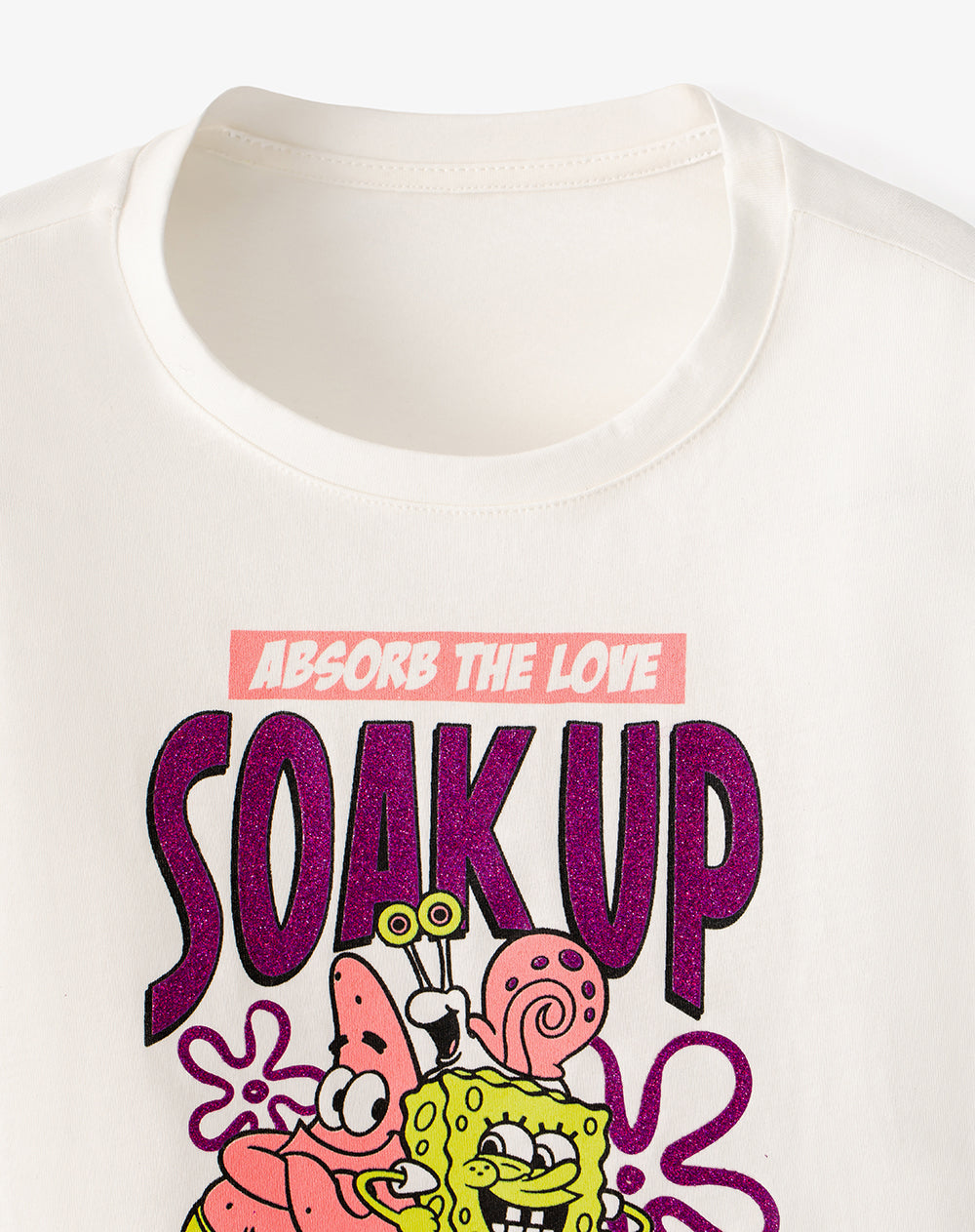 Camiseta regular Bob Esponja blanca niña