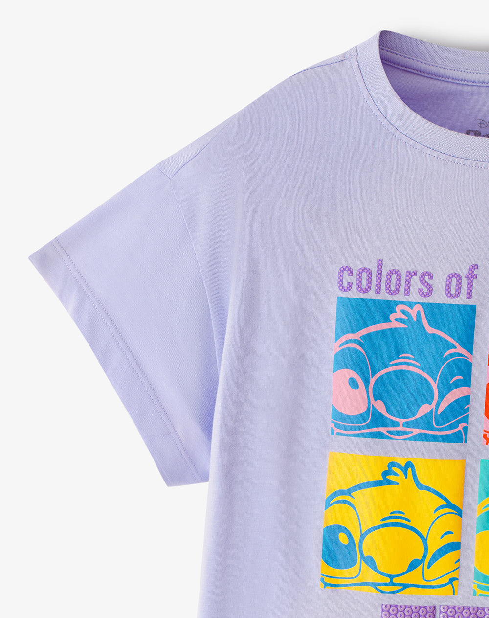 Camiseta relaxed fit manga corta lavanda