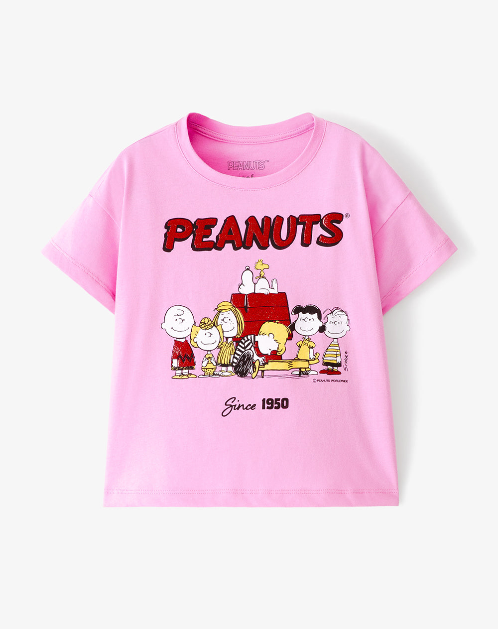 Camiseta relaxed fit manga corta rosada