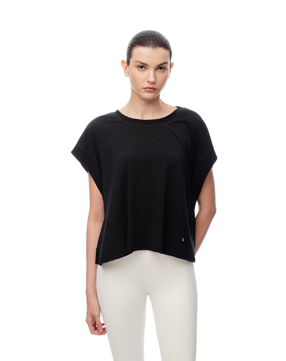 Camiseta relaxed fit manga corta negra