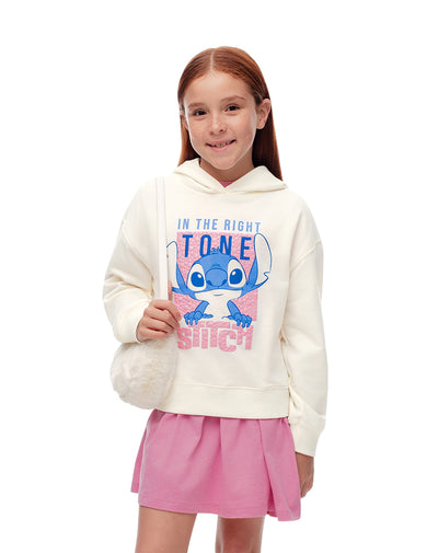 Buzo regular Stitch vainilla niña