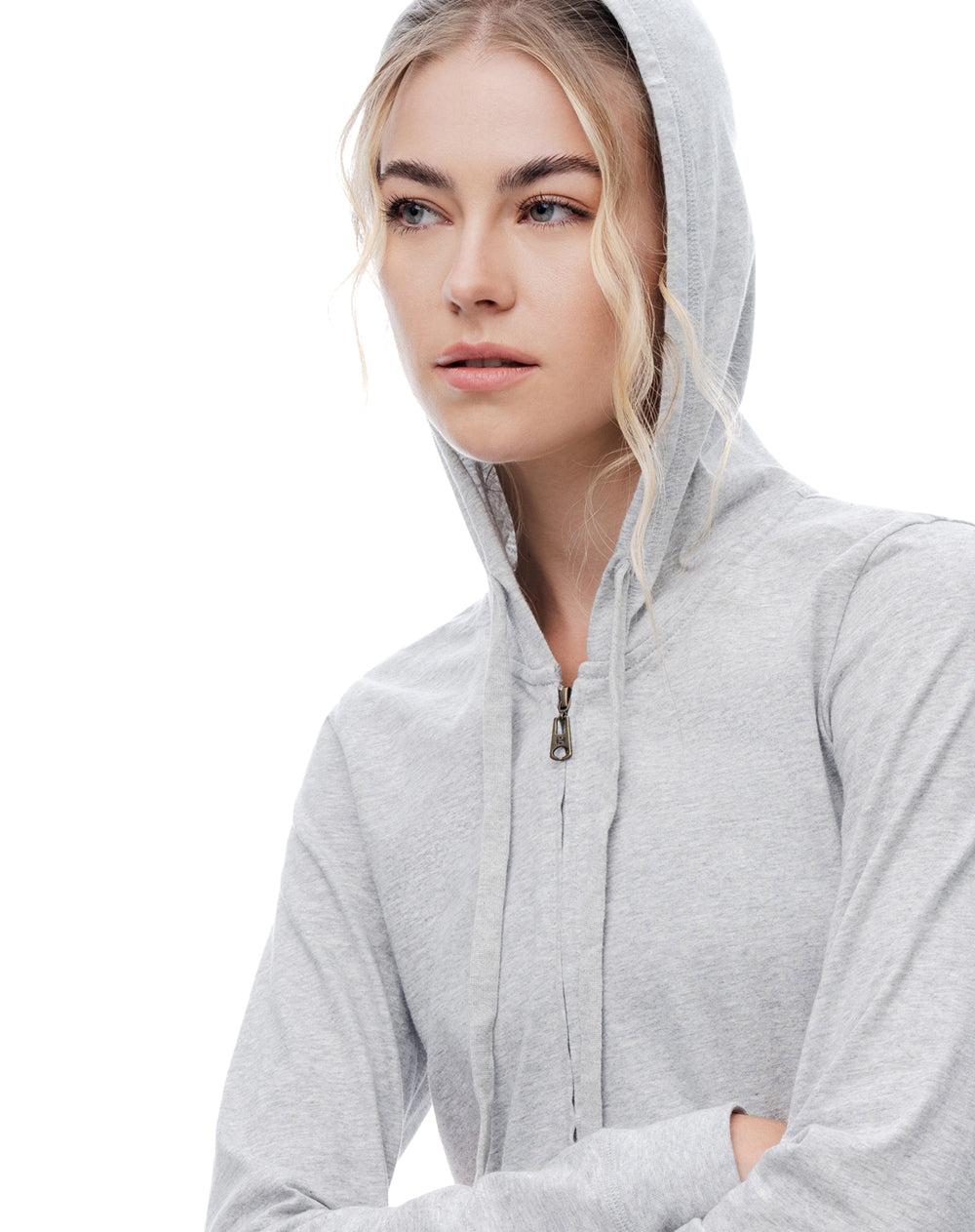 Buzo slim gris mujer