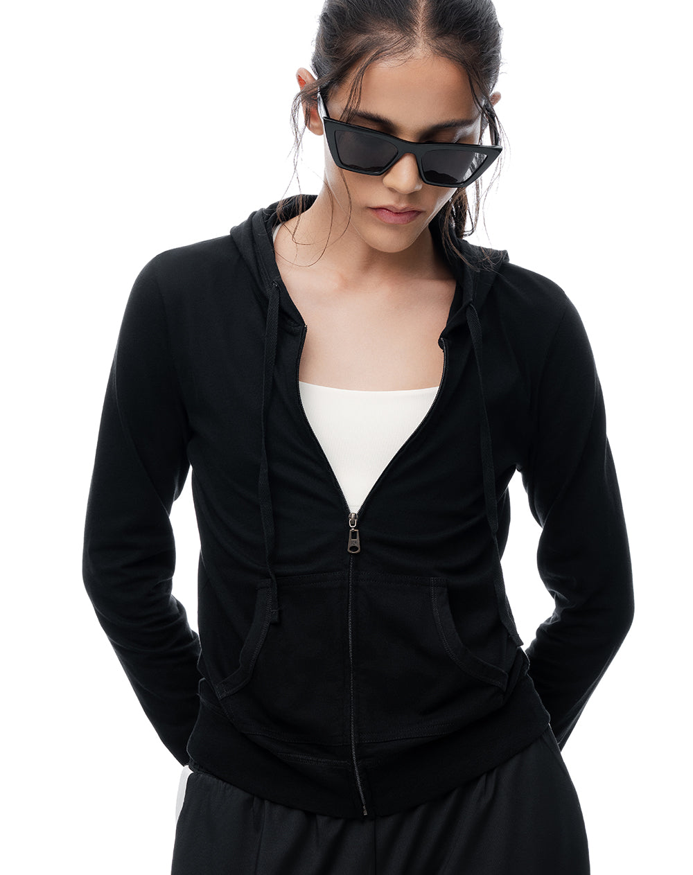 Chaqueta relax algodón negra mujer