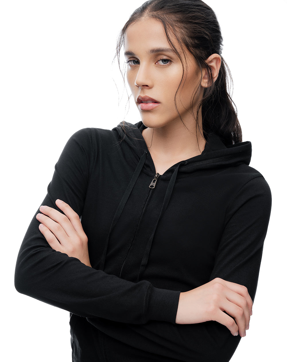 Chaqueta relax algodón negra mujer