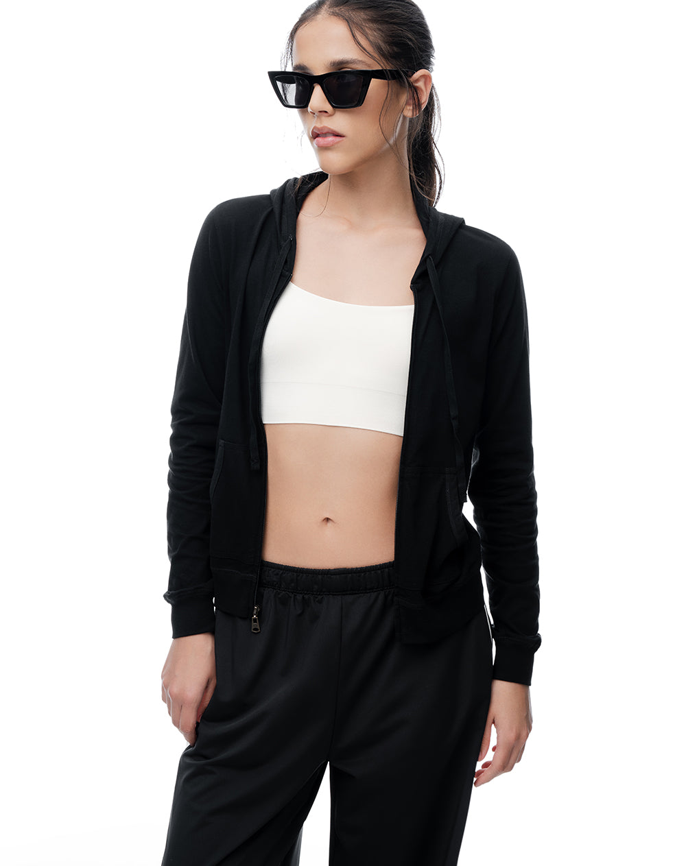 Chaqueta relax algodón negra mujer