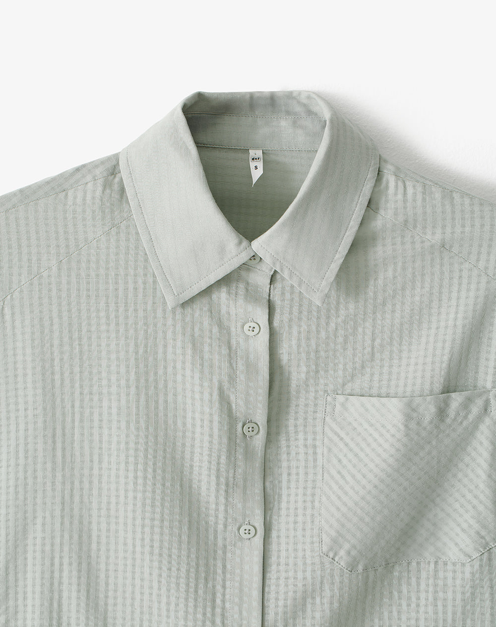 Camisa relaxed manga larga verde mujer
