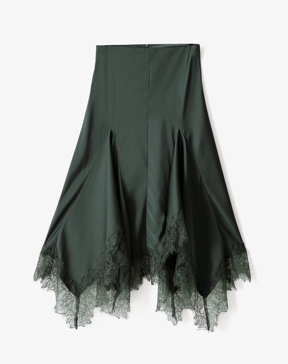 Falda larga tiro medio verde mujer