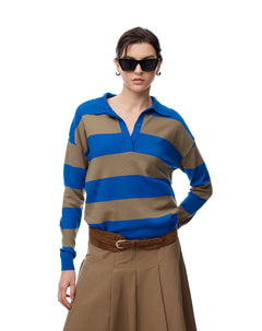 Polo regular fit azul con rayas