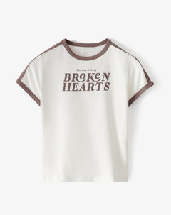 Camiseta slim estampada mujer