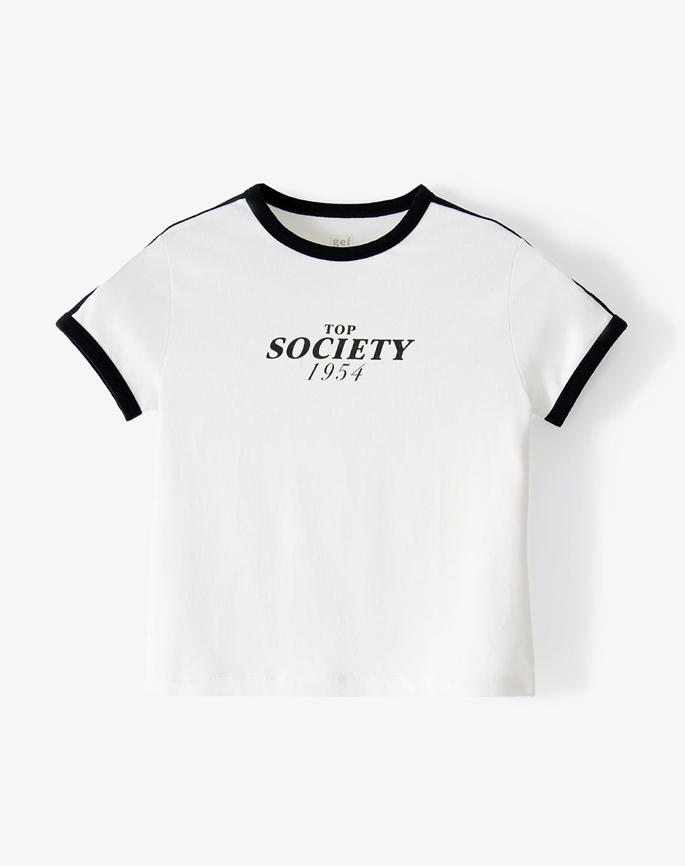 Camiseta slim estampada crudo mujer