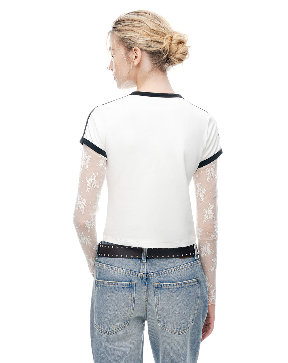 Camiseta slim estampada crudo mujer