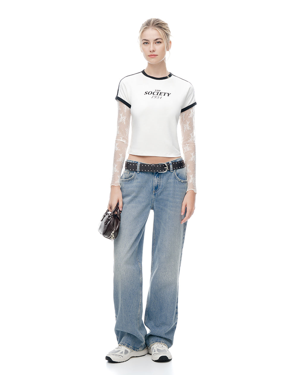 Camiseta slim estampada crudo mujer
