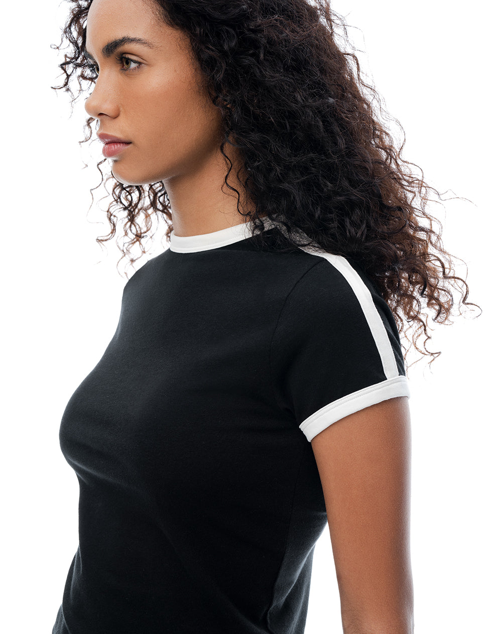 Camiseta slim negra mujer