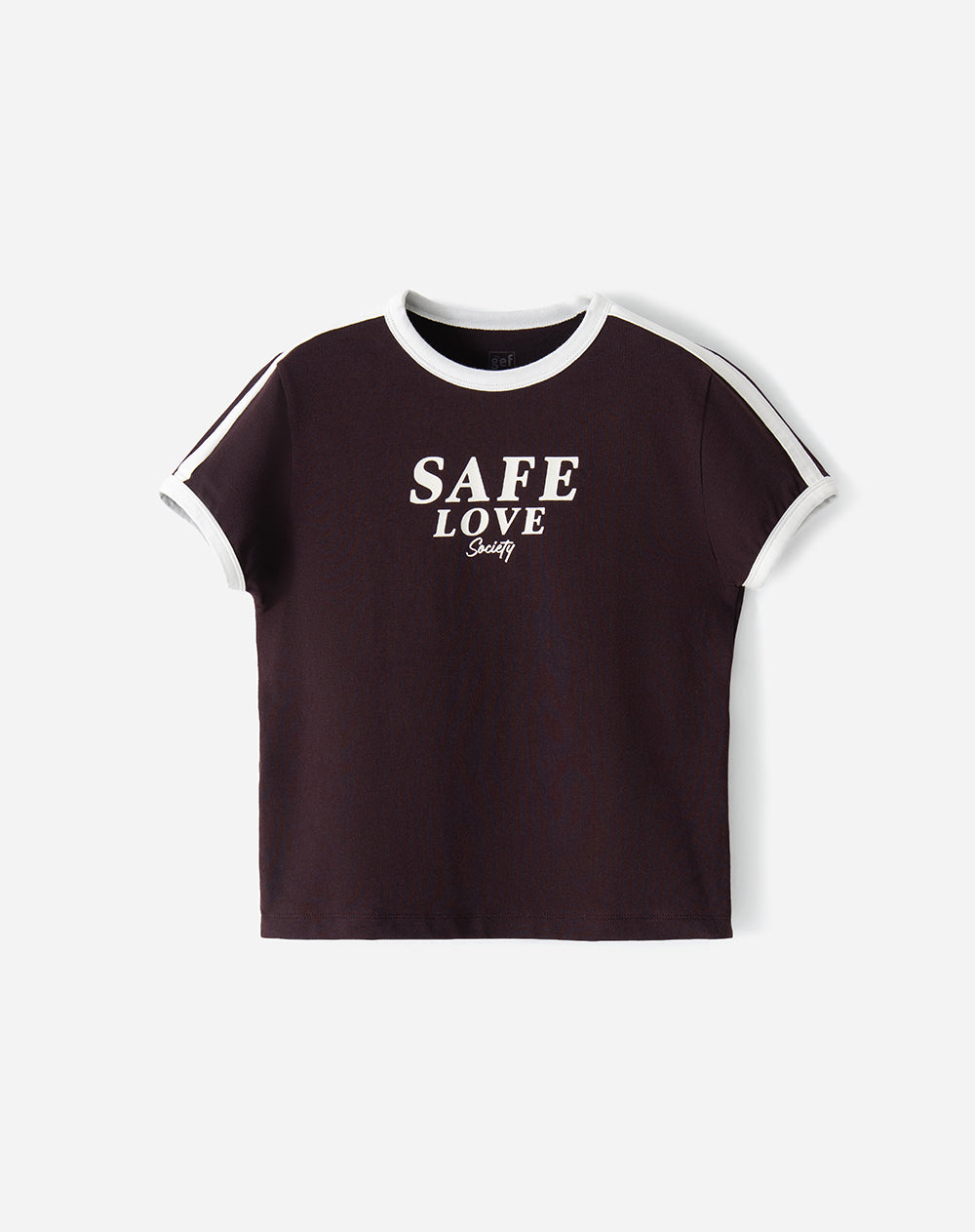 Camiseta slim manga corta vino tinto mujer