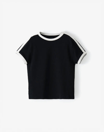 Camiseta slim negra mujer