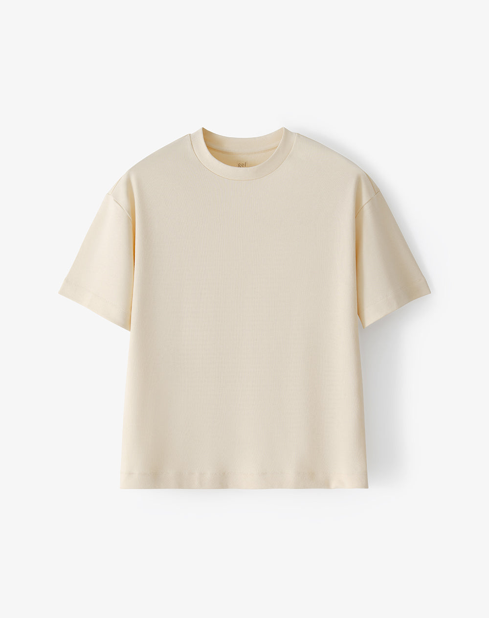 Camiseta regular manga corta crema hombre