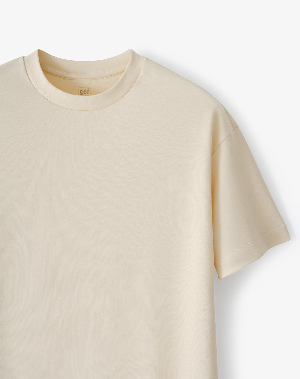 Camiseta regular manga corta crema hombre