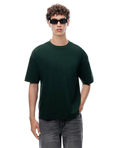 Camiseta regular manga corta verde hombre