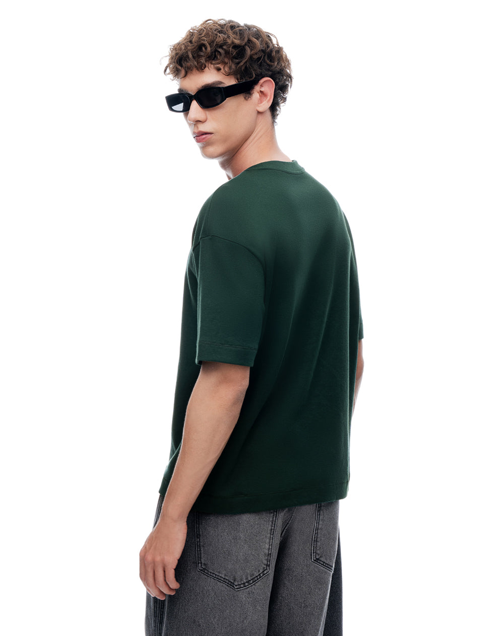 Camiseta regular manga corta verde hombre