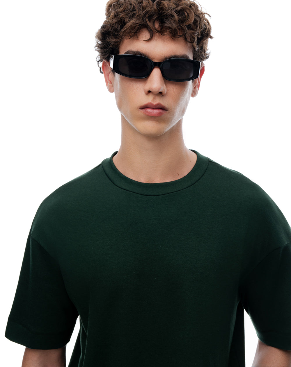 Camiseta regular manga corta verde hombre
